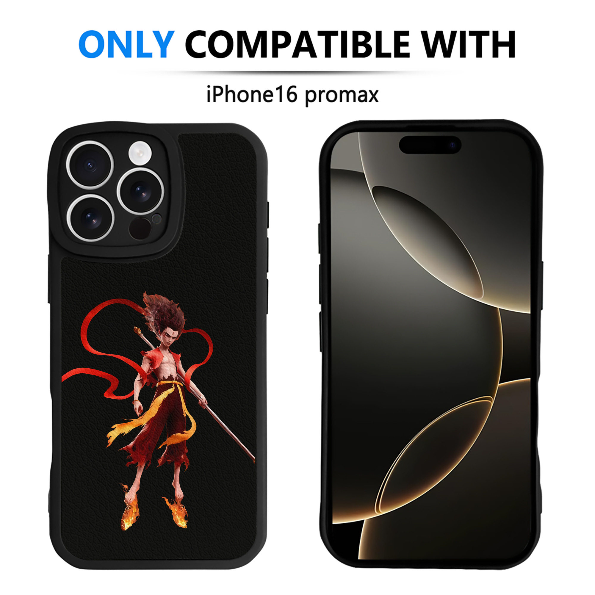 （画像用） Ne Zha 2 ナタ 魔童の大暴れ 【iPhone 16シリーズ対応】シリコンスマホケース（レザー調） 材質：シリコン